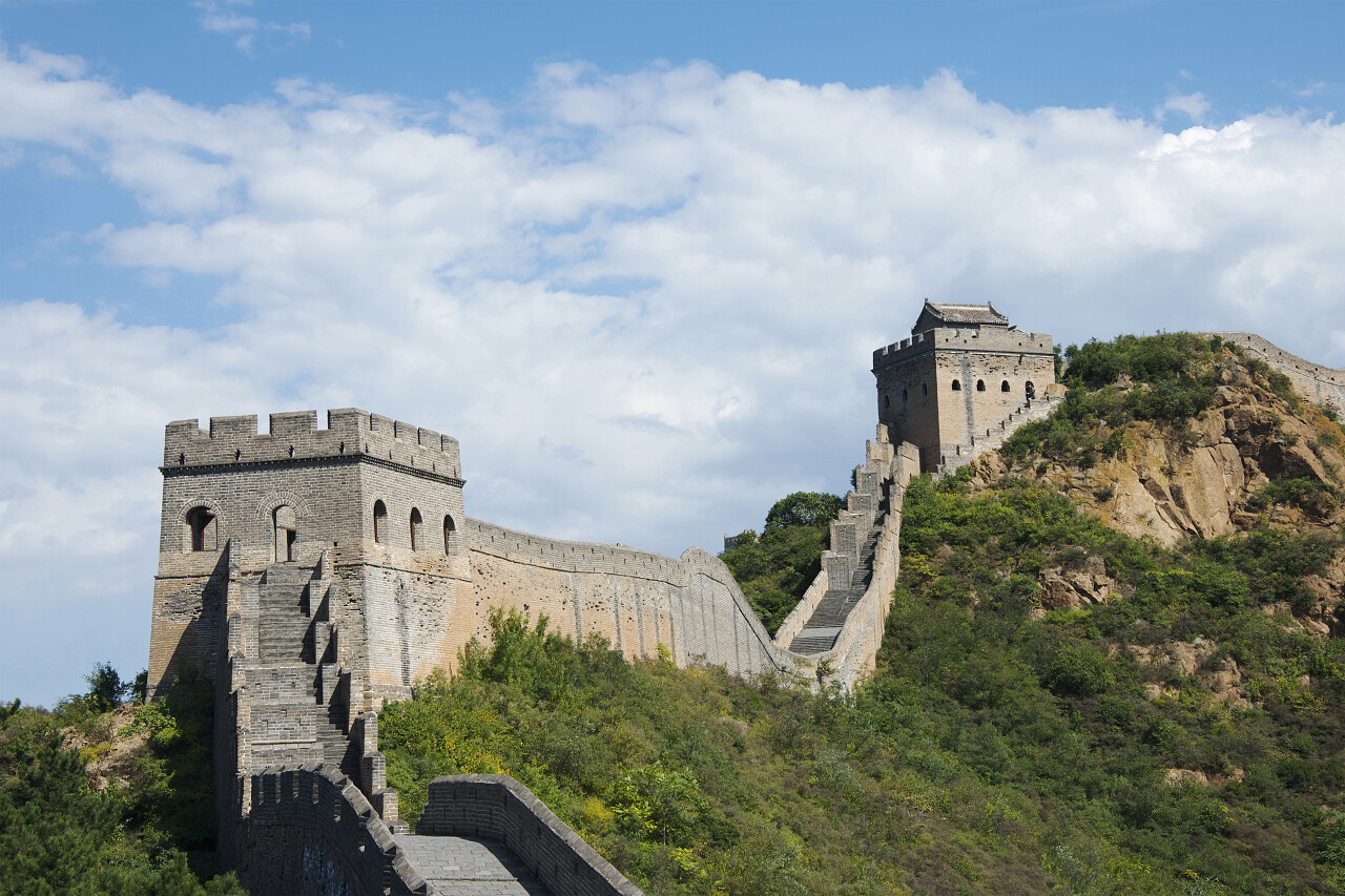 中国的长城、 金山岭和司马台长城之间.