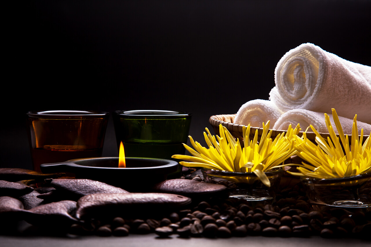 按摩油的美 容spa治疗.放松解压