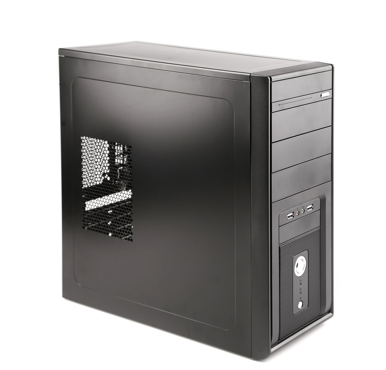 白色背景上的计算机主机