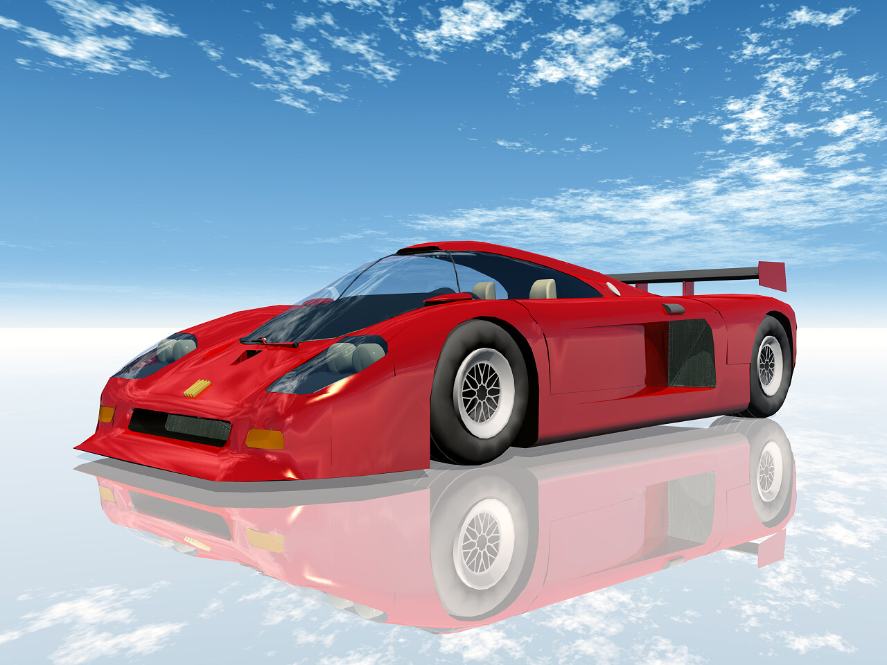 计算机生成的3d图与一辆跑车