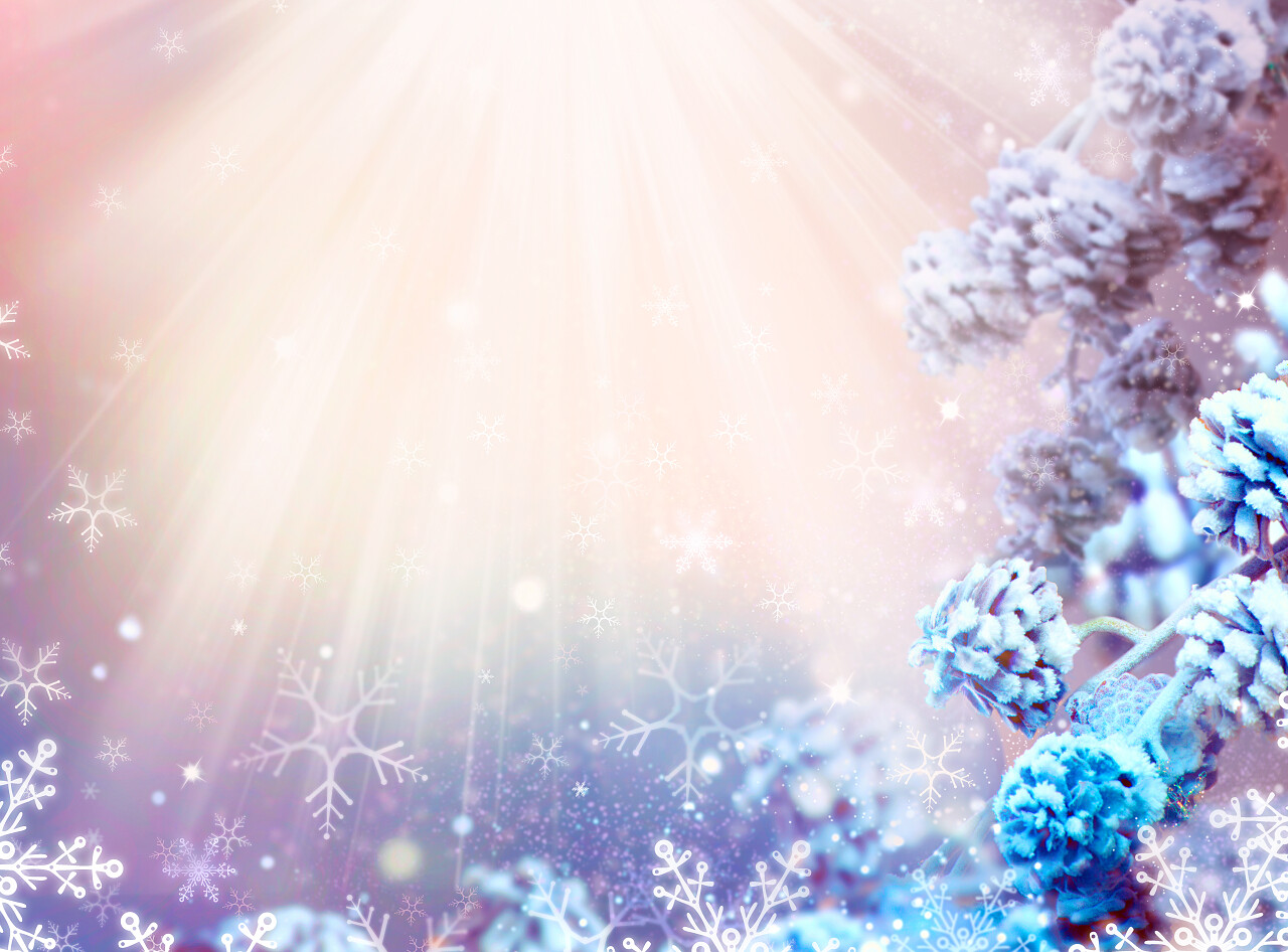 冬季圣诞雪花光效背景图