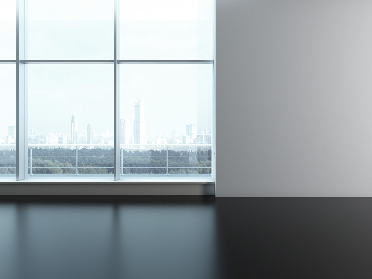 办公室的窗户空白的墙