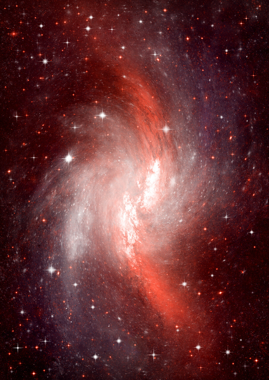 行星和星系在一个自由的空间