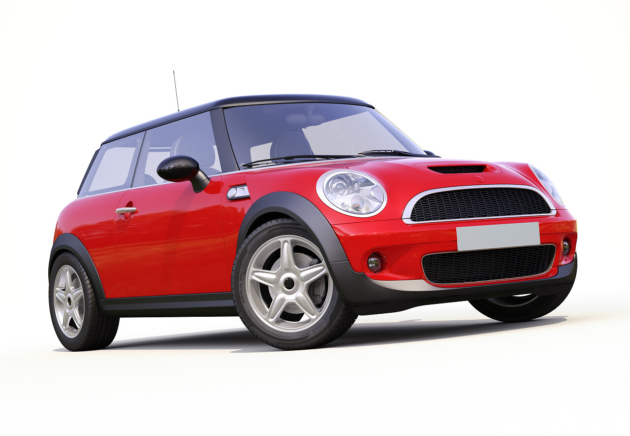 在白色背景上的汽车