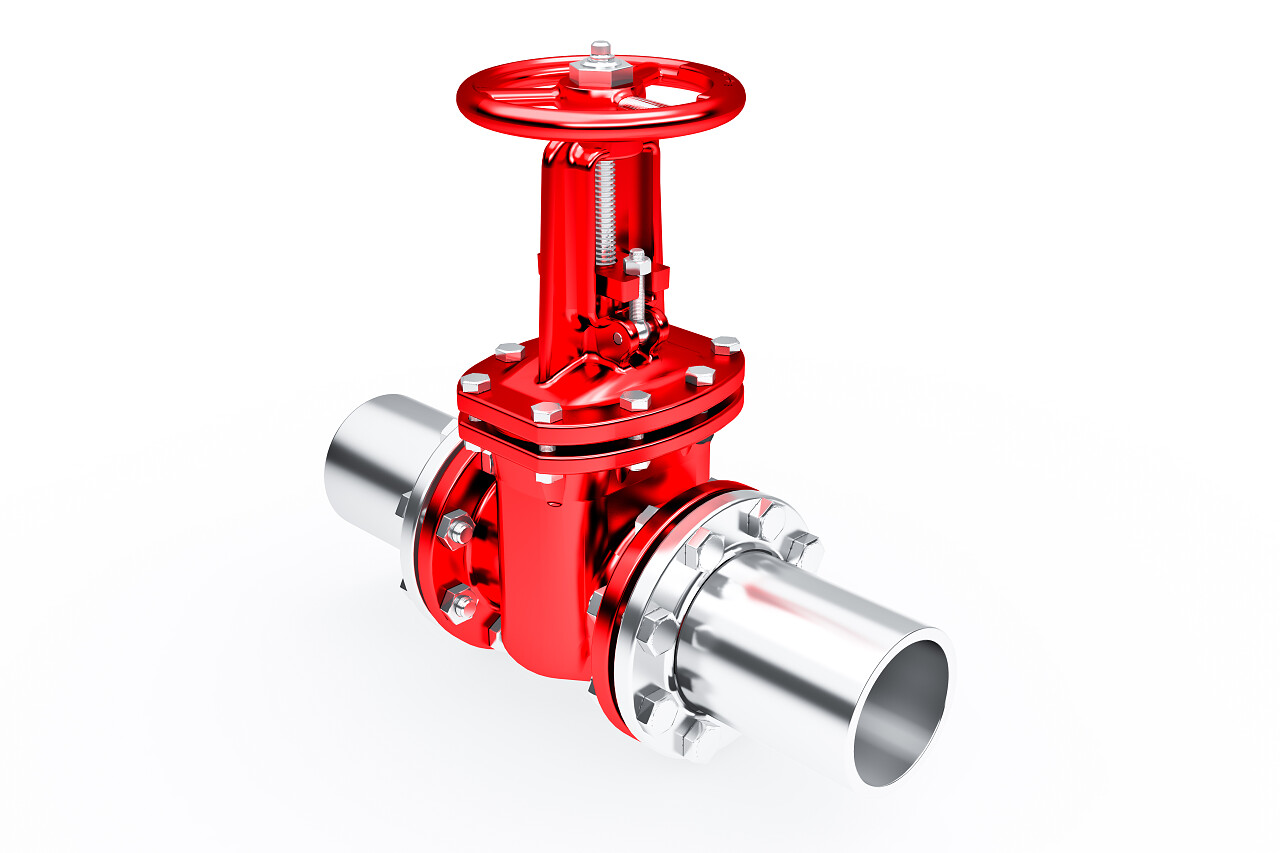 白色背景下的水泵