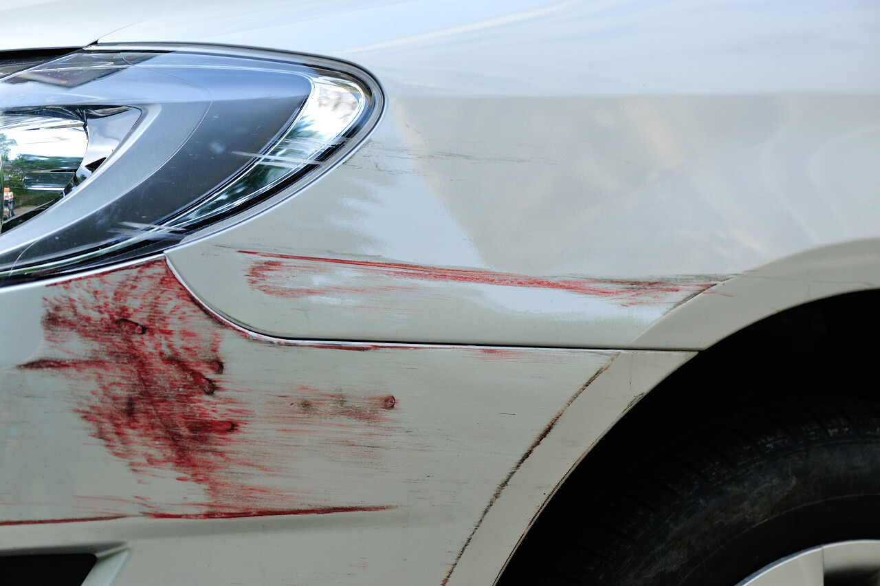 损坏的汽车特写