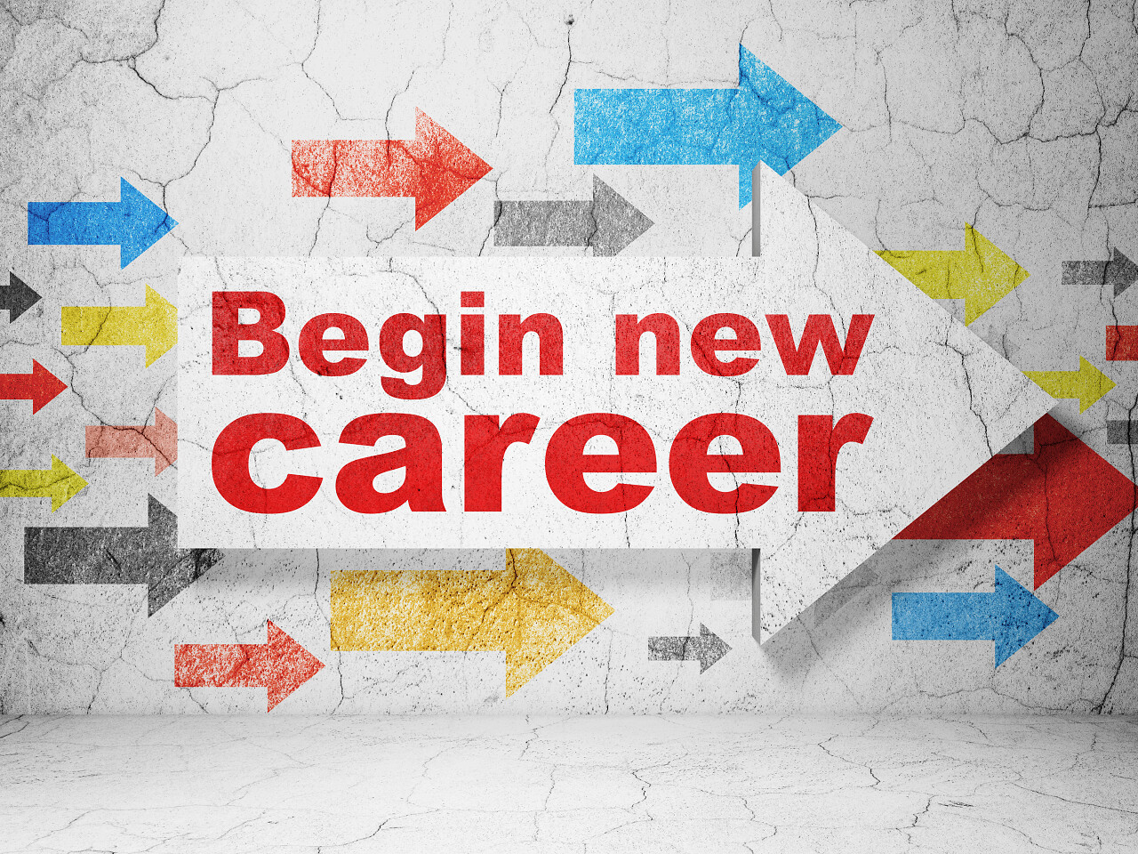 箭头随以开始新的职业生涯3d渲染纹理