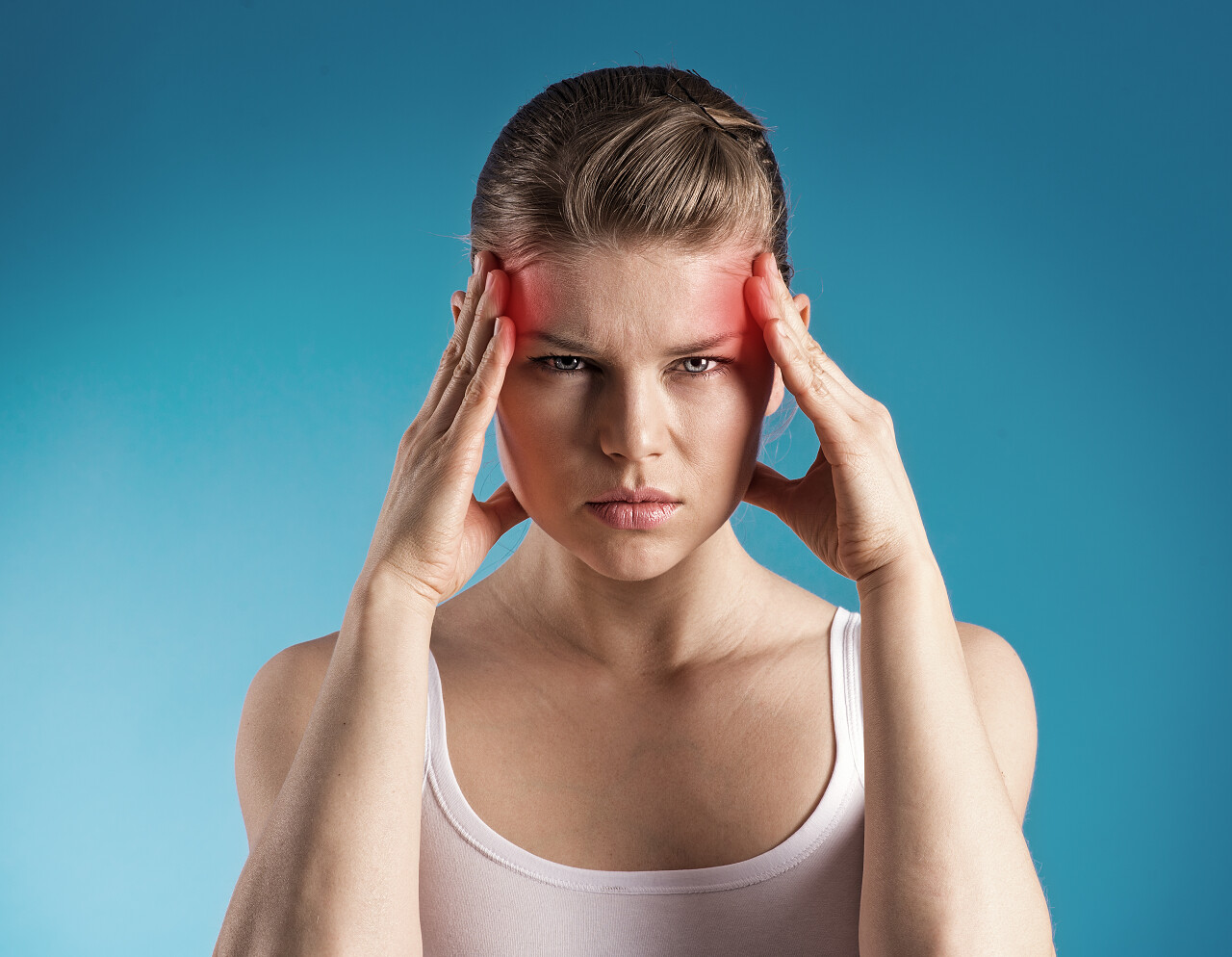 女性偏头痛的肖像
