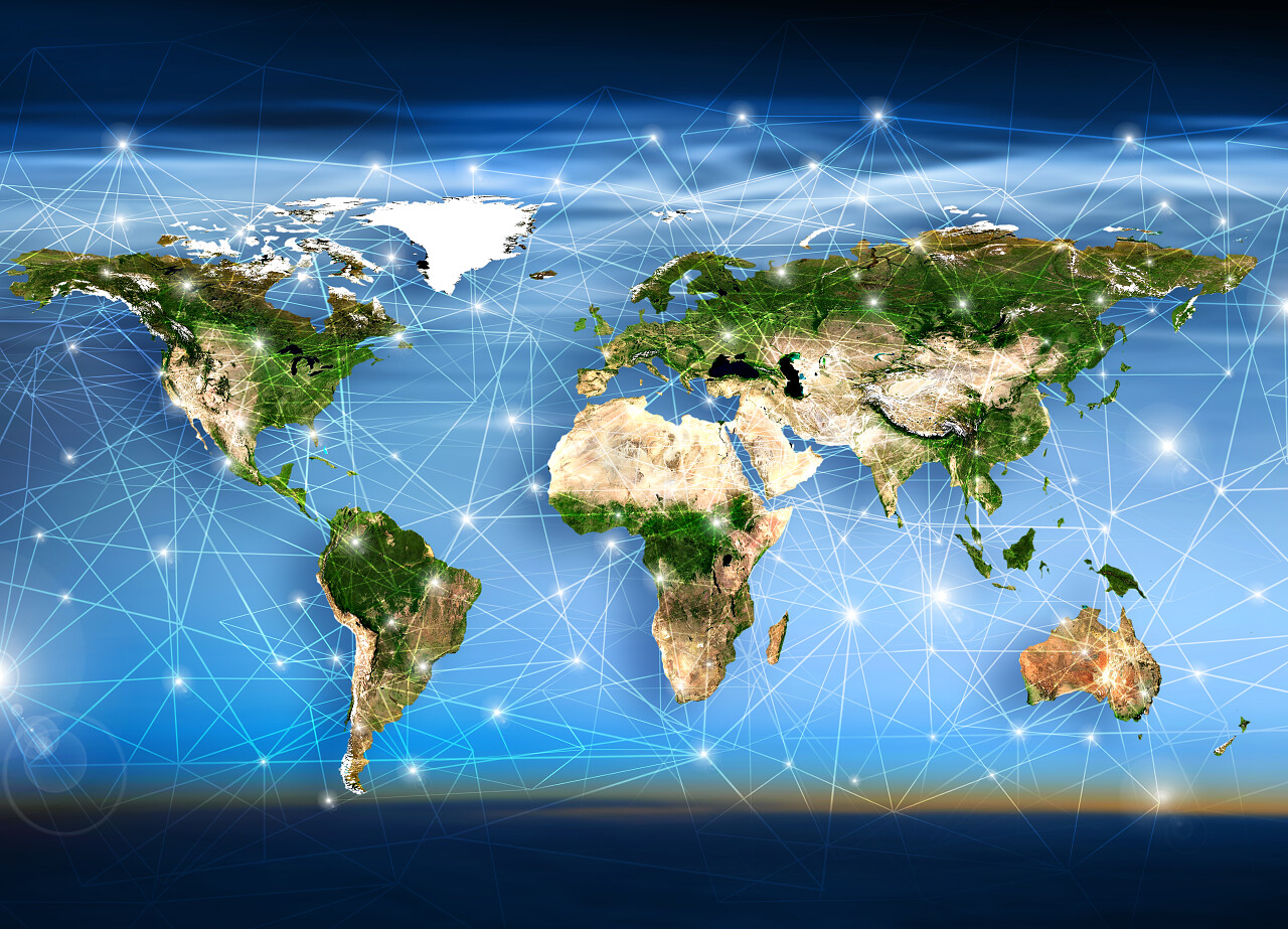 全球业务互联网概念世界地图