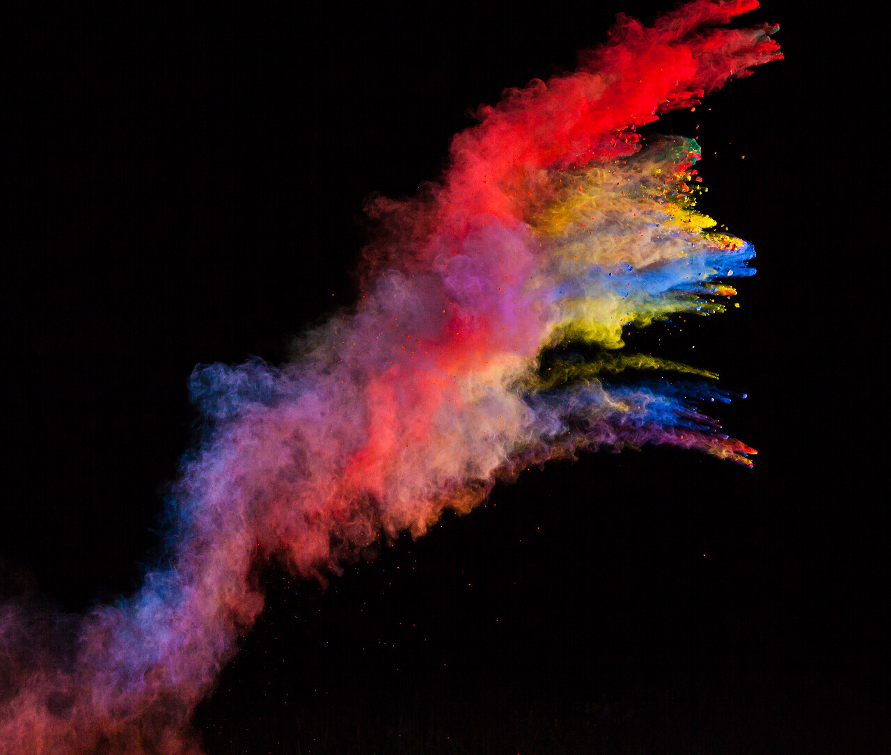 抽象的彩色颜料特写