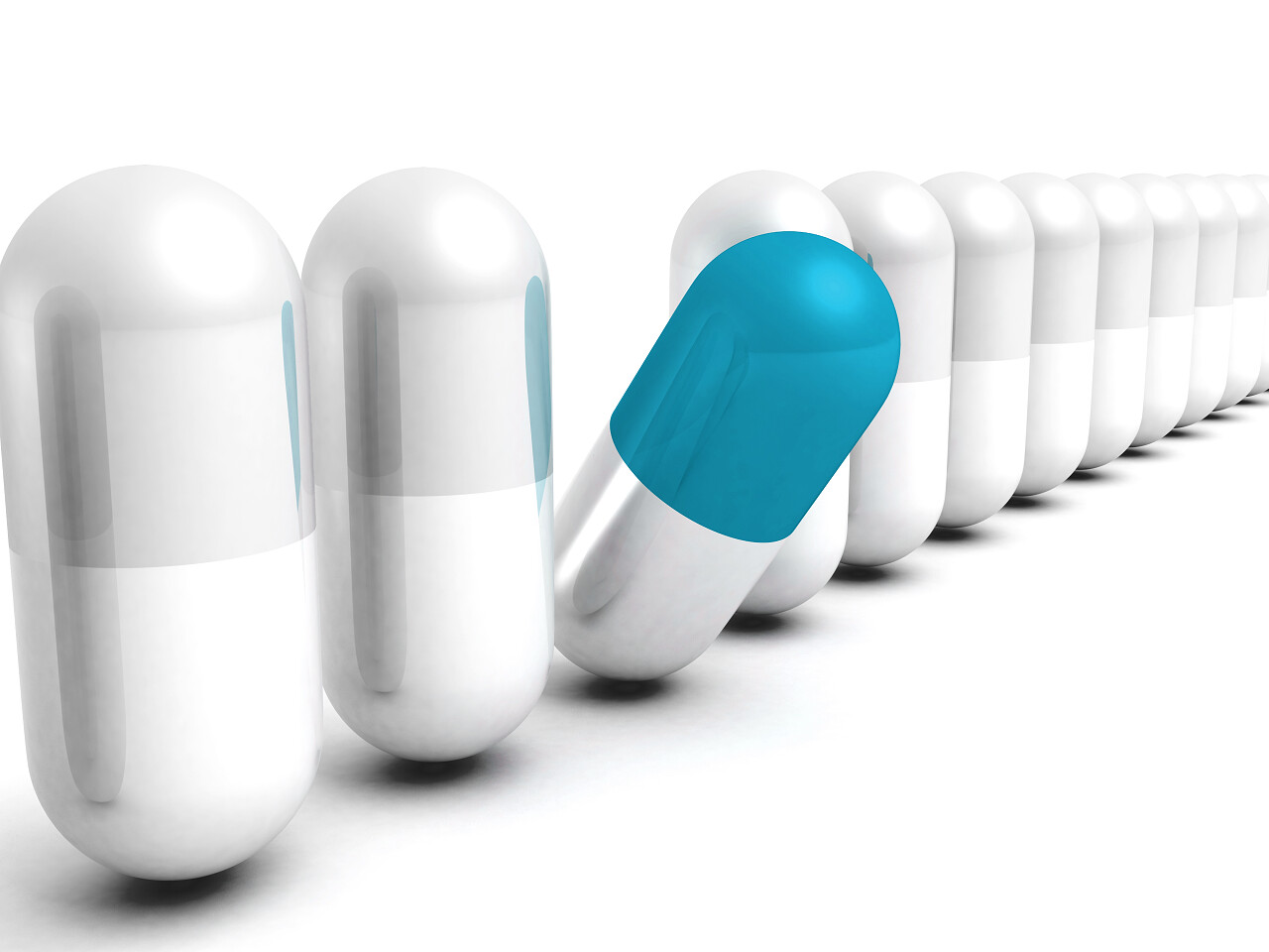 蓝不同的好选择医疗丸 卫生保健概念 3d 渲染图