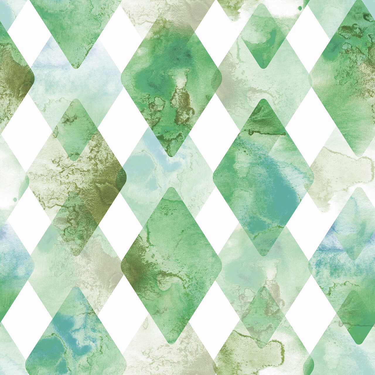 抽象水彩画手绘绿色背景