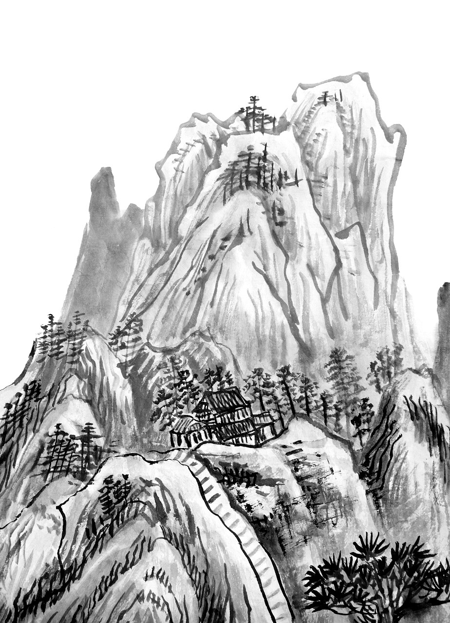 传统的中国绘画山单色传统二十四节气24节气清明节清明