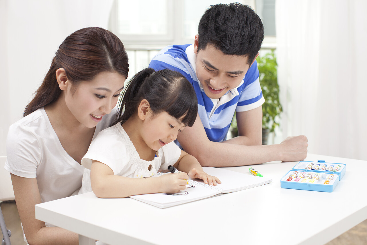 一家三口家族书写涂鸦室