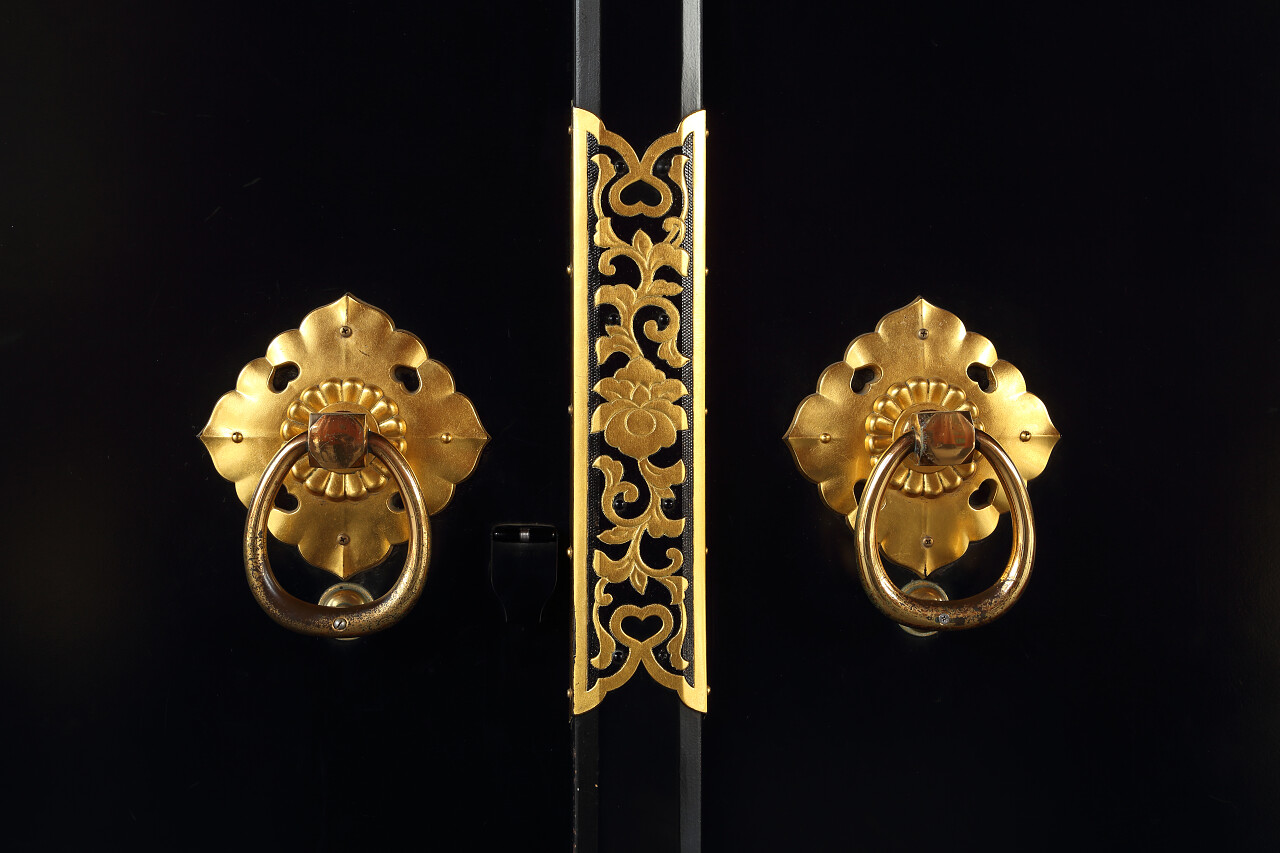 日本黄金门把手的特写镜头