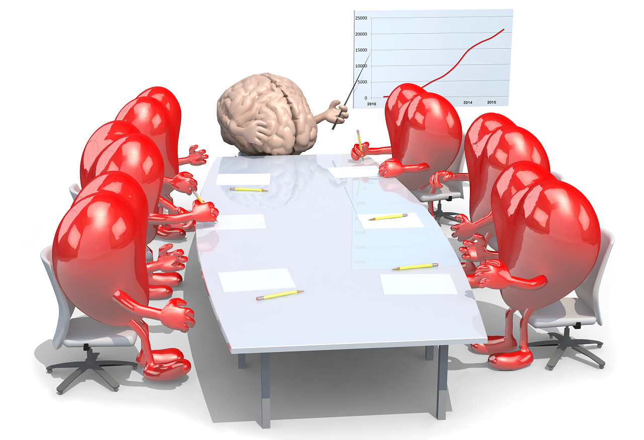 许多人的心围着桌子会议大脑领导力领导力提升