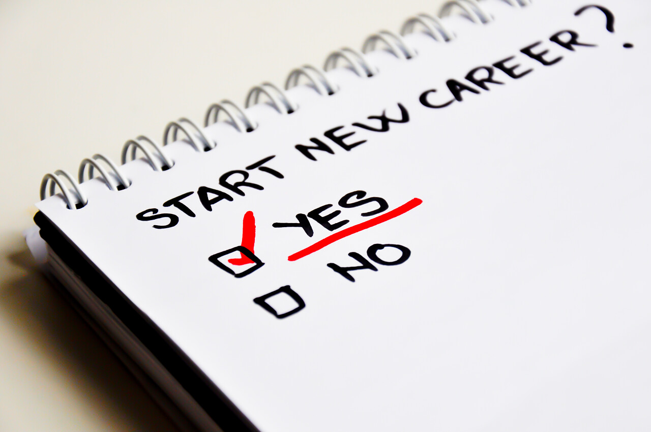 开始新的职业生涯在记事本上