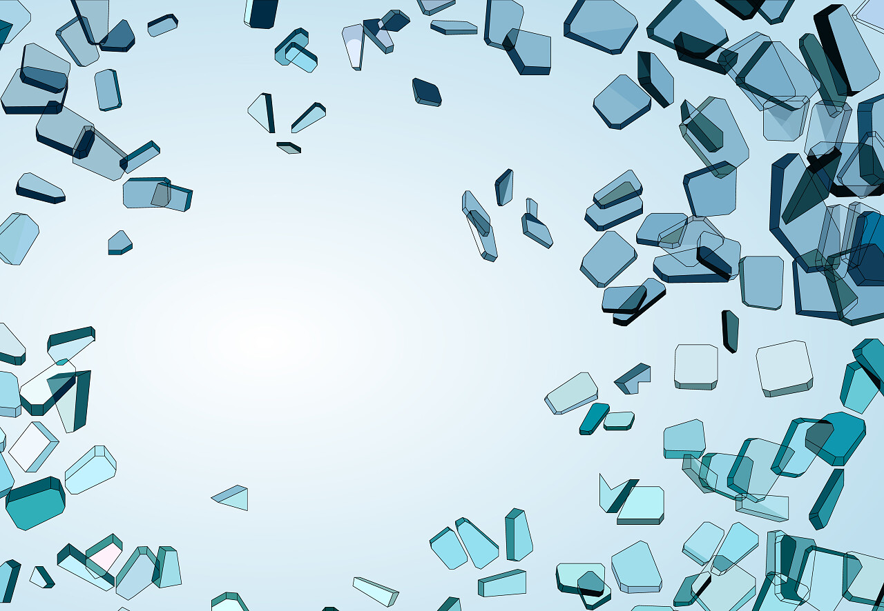 打乱凌乱的玻璃方块