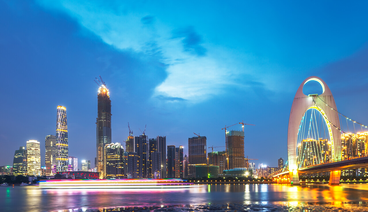 城市夜晚美丽风景图广州