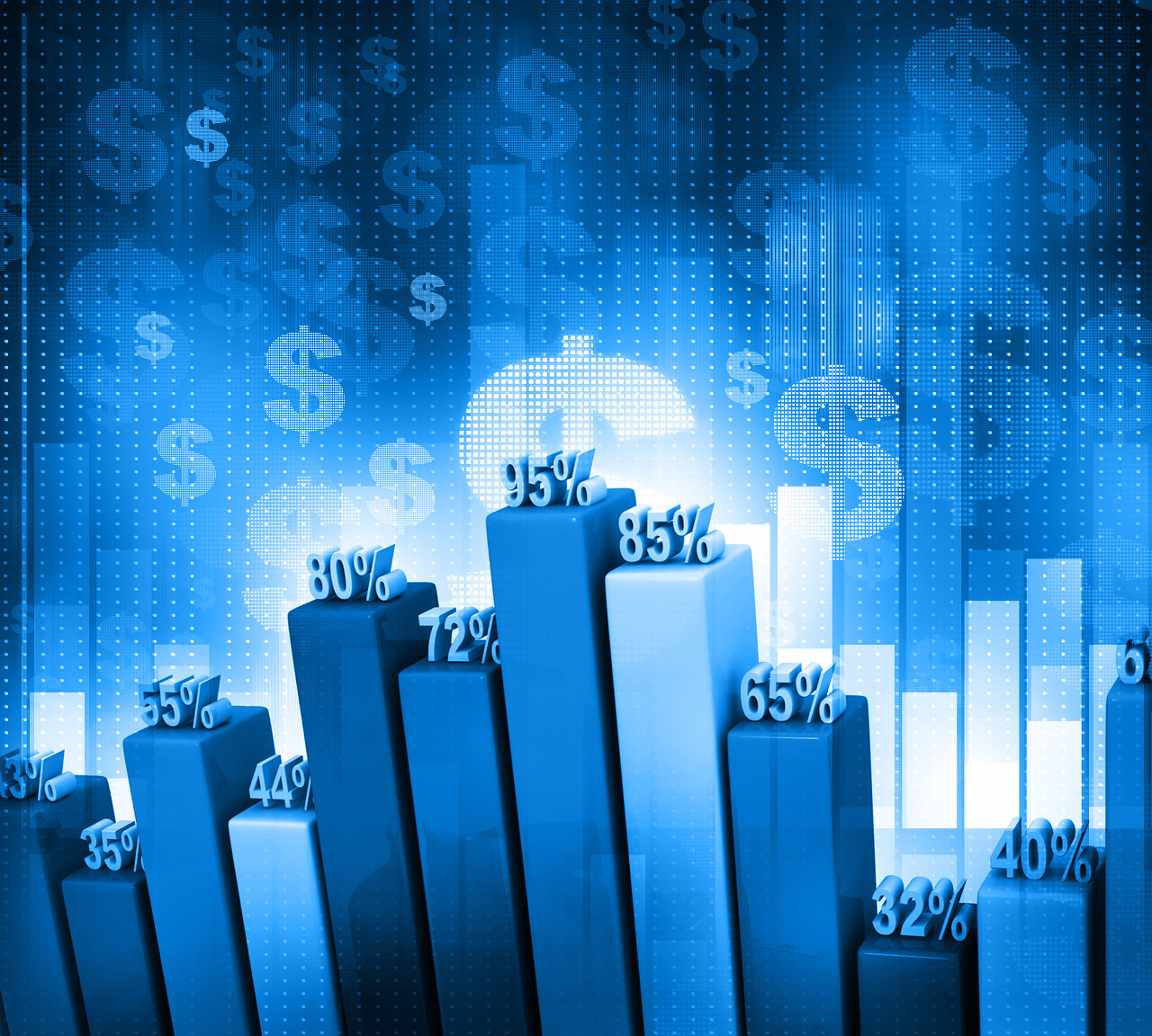 股票市场图和条形图的业务