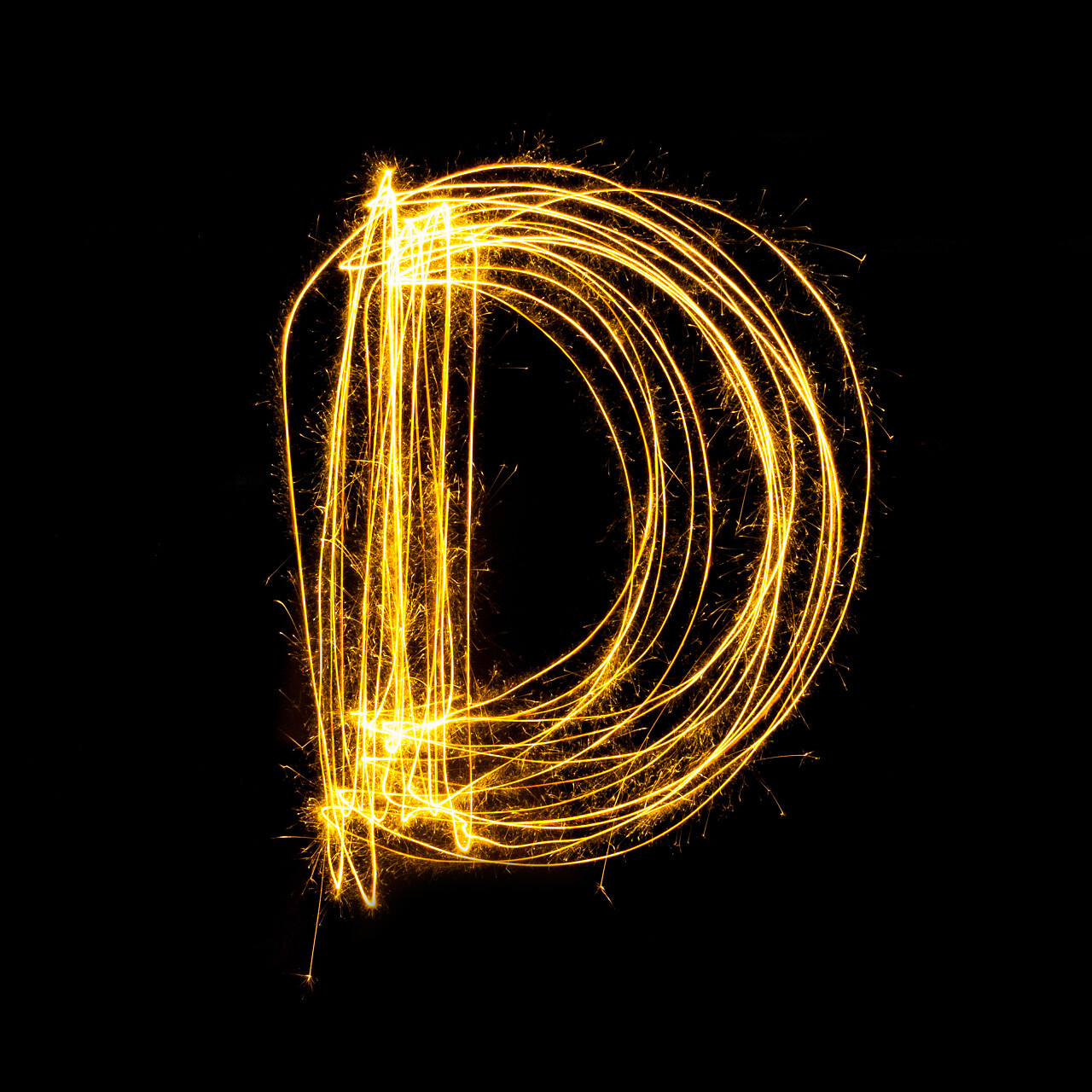 烟火烟花光字母D大写