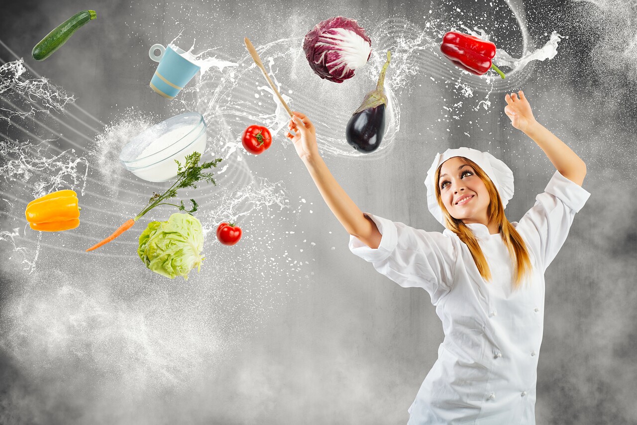 作为交响乐团大师的女孩烹饪三八妇女节38妇女节