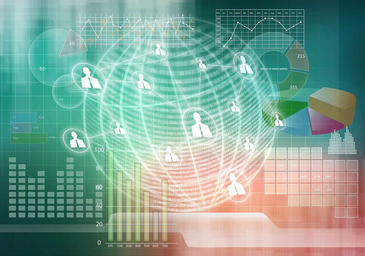 数字背景形象呈现现代经营理念