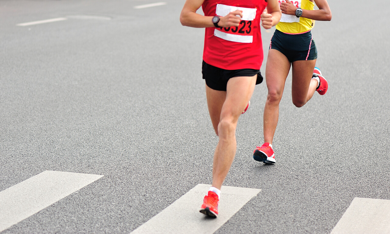 马拉松运动员努力