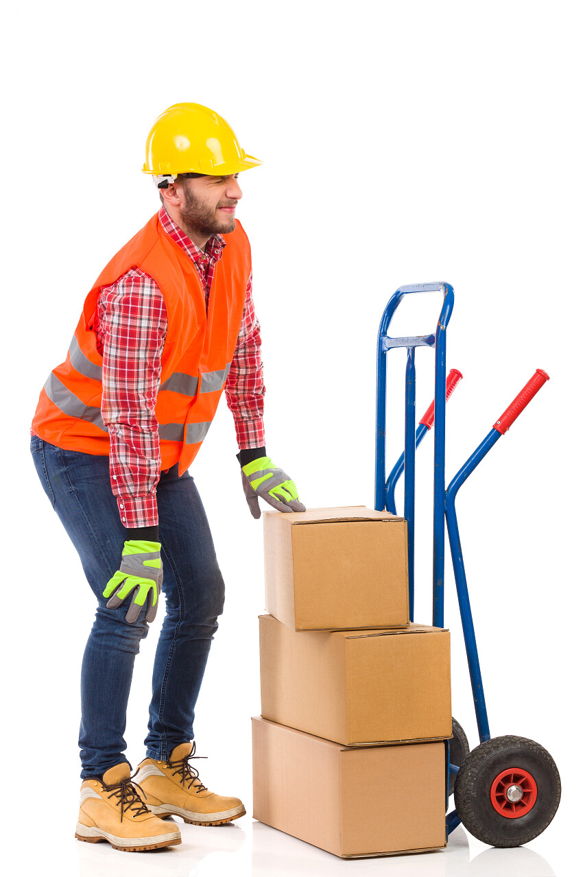 体力劳动者腿部疼痛辛苦工作货物物流人员