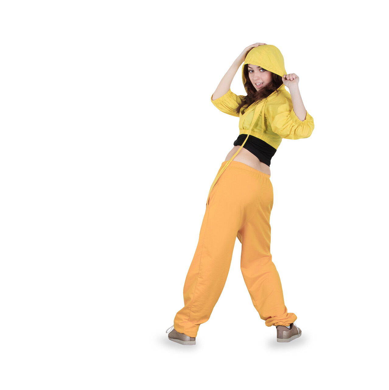 正在跳舞的时尚女孩