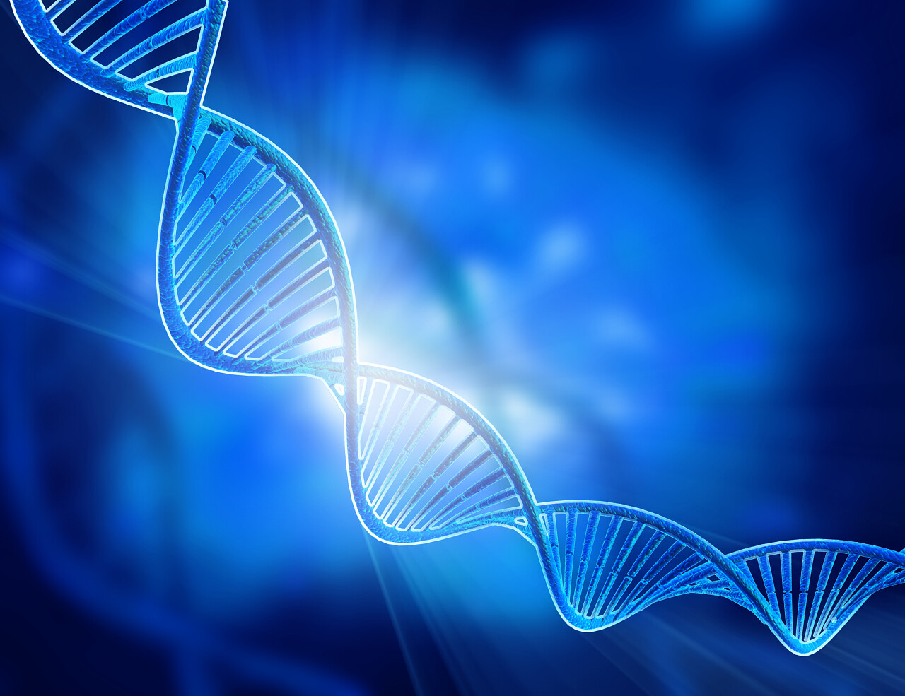 蓝色背景下的DNA