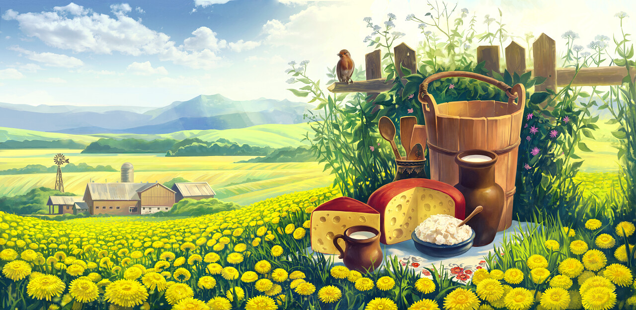 卡通农场渲染场景