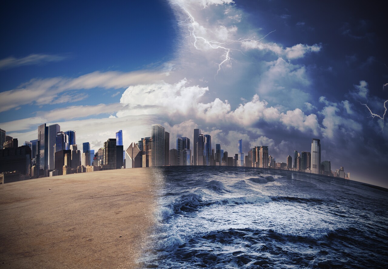 由于全球变暖导致冰川融化