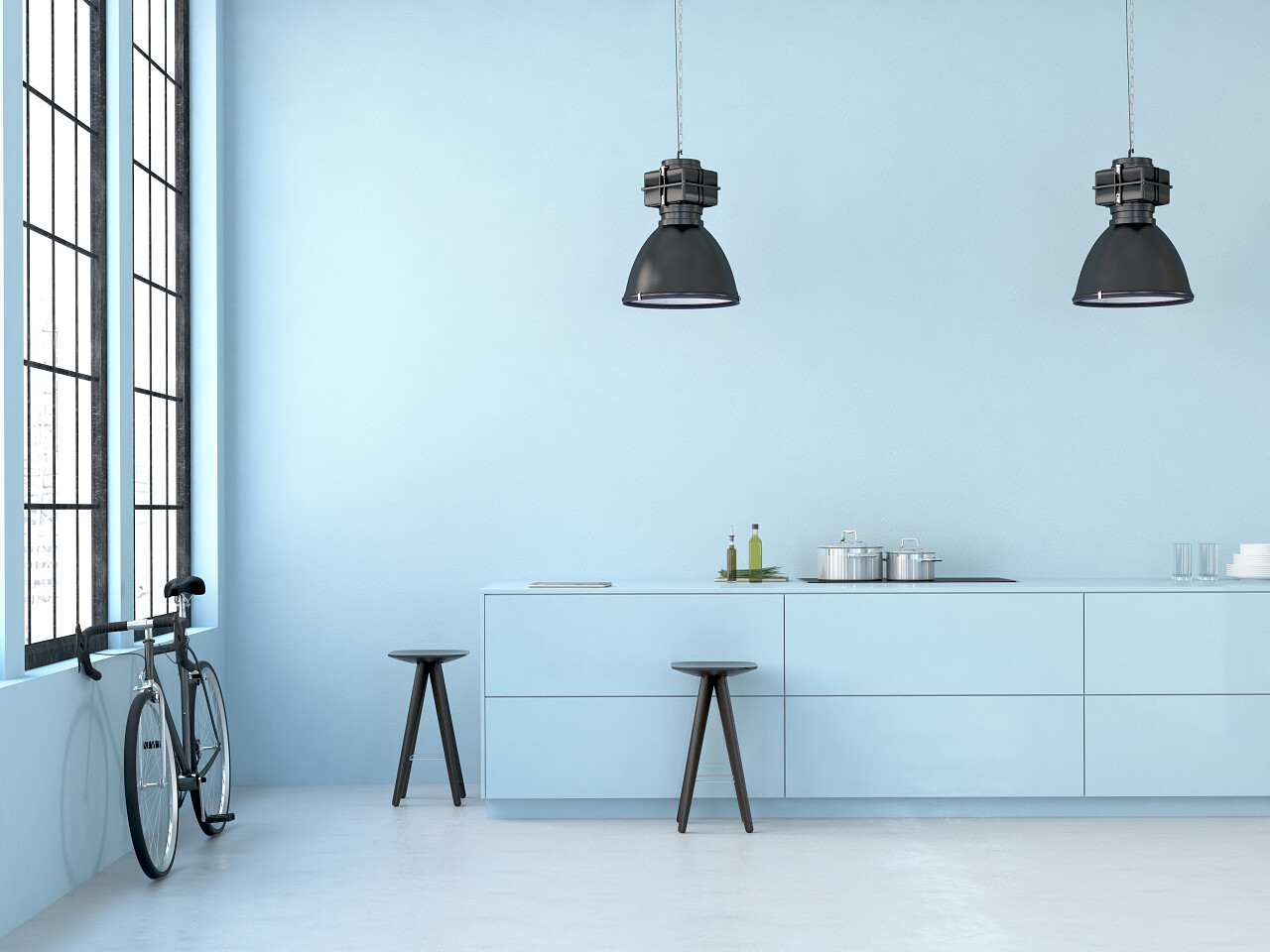 一个老阁楼的美丽厨房