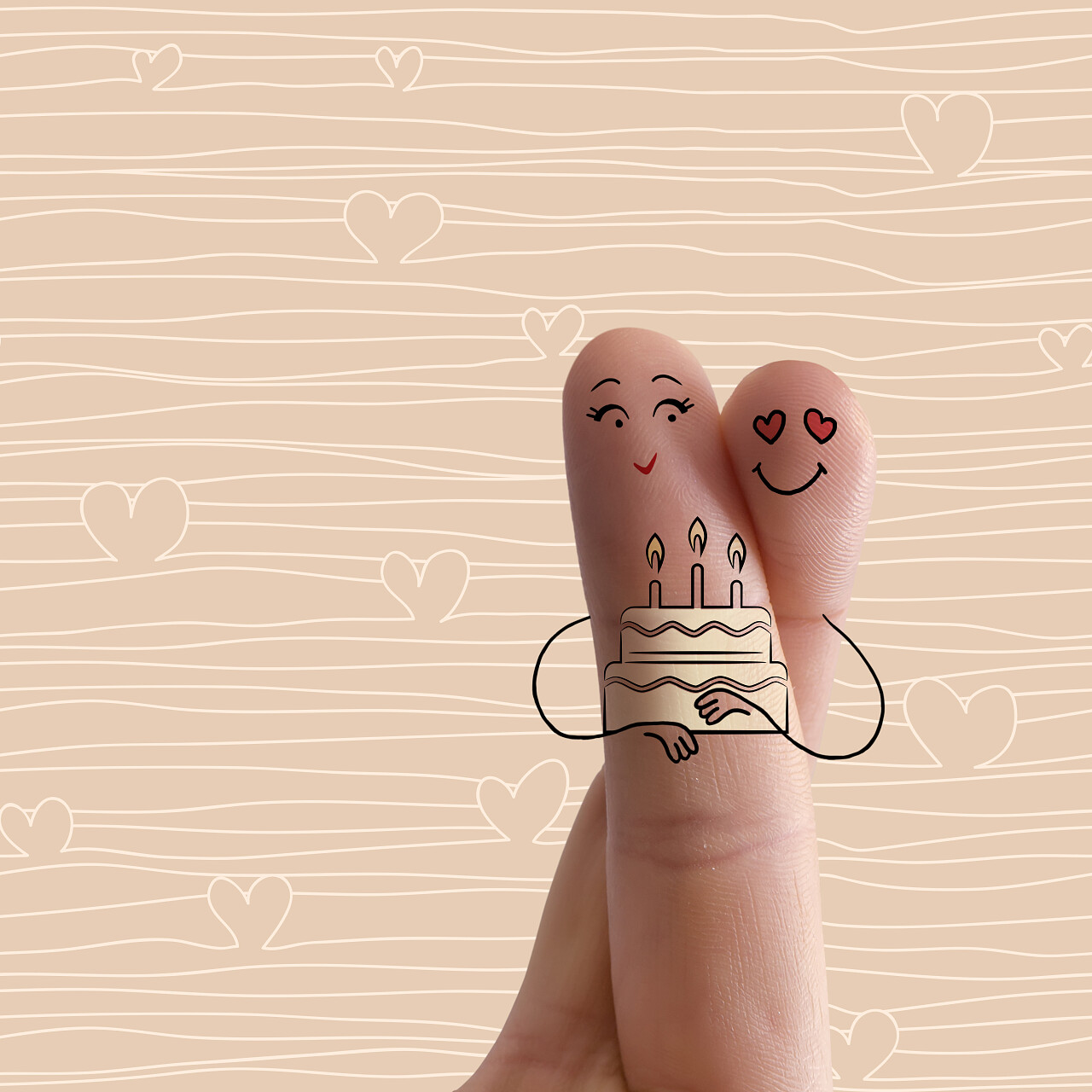 家庭手指艺术日记情人节