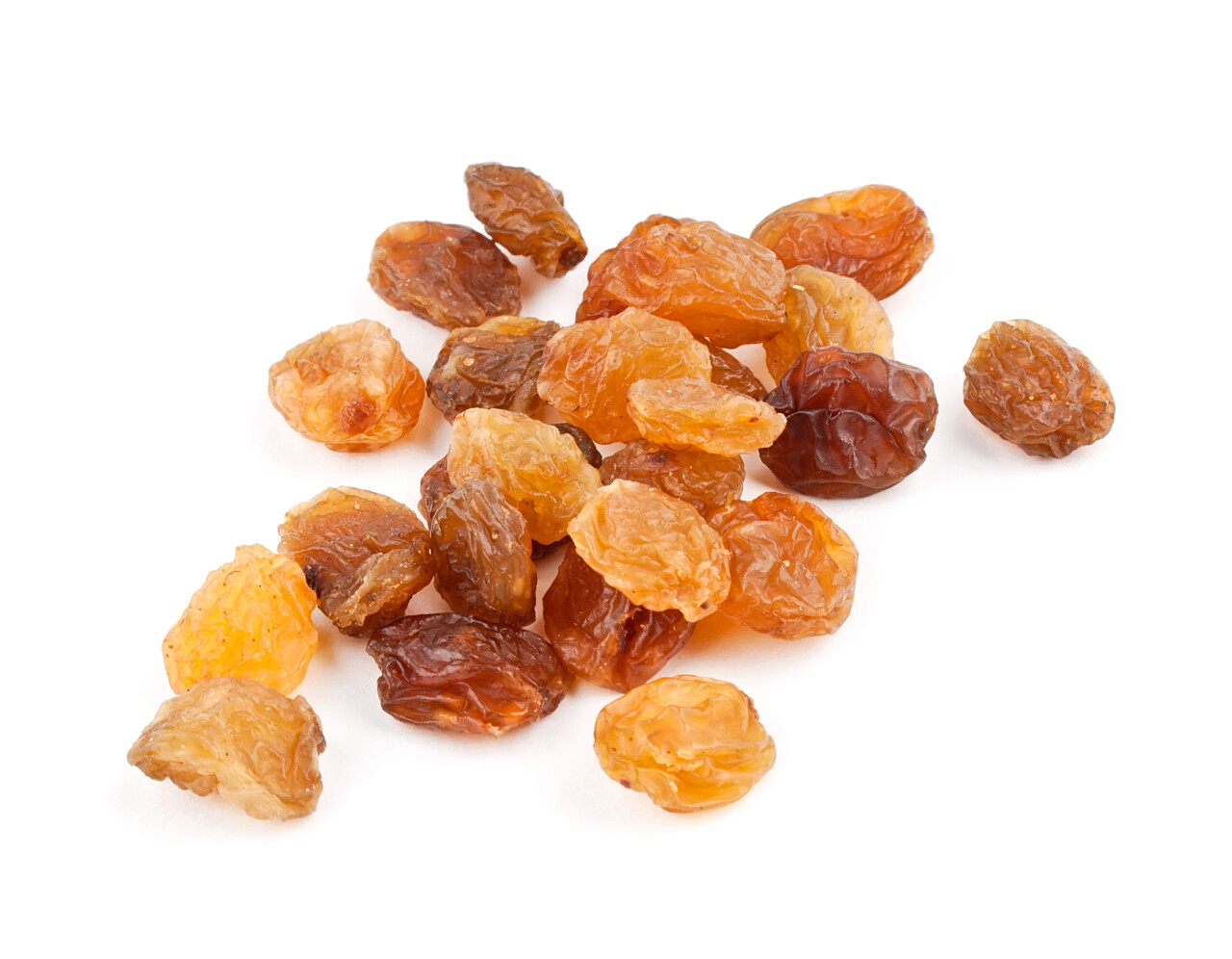 在白色背景上的葡萄干