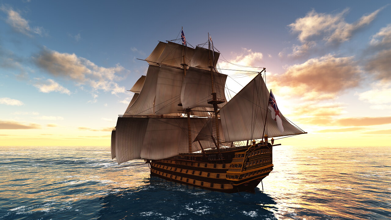 帆船的形象坚持蓝色大海杨帆起航