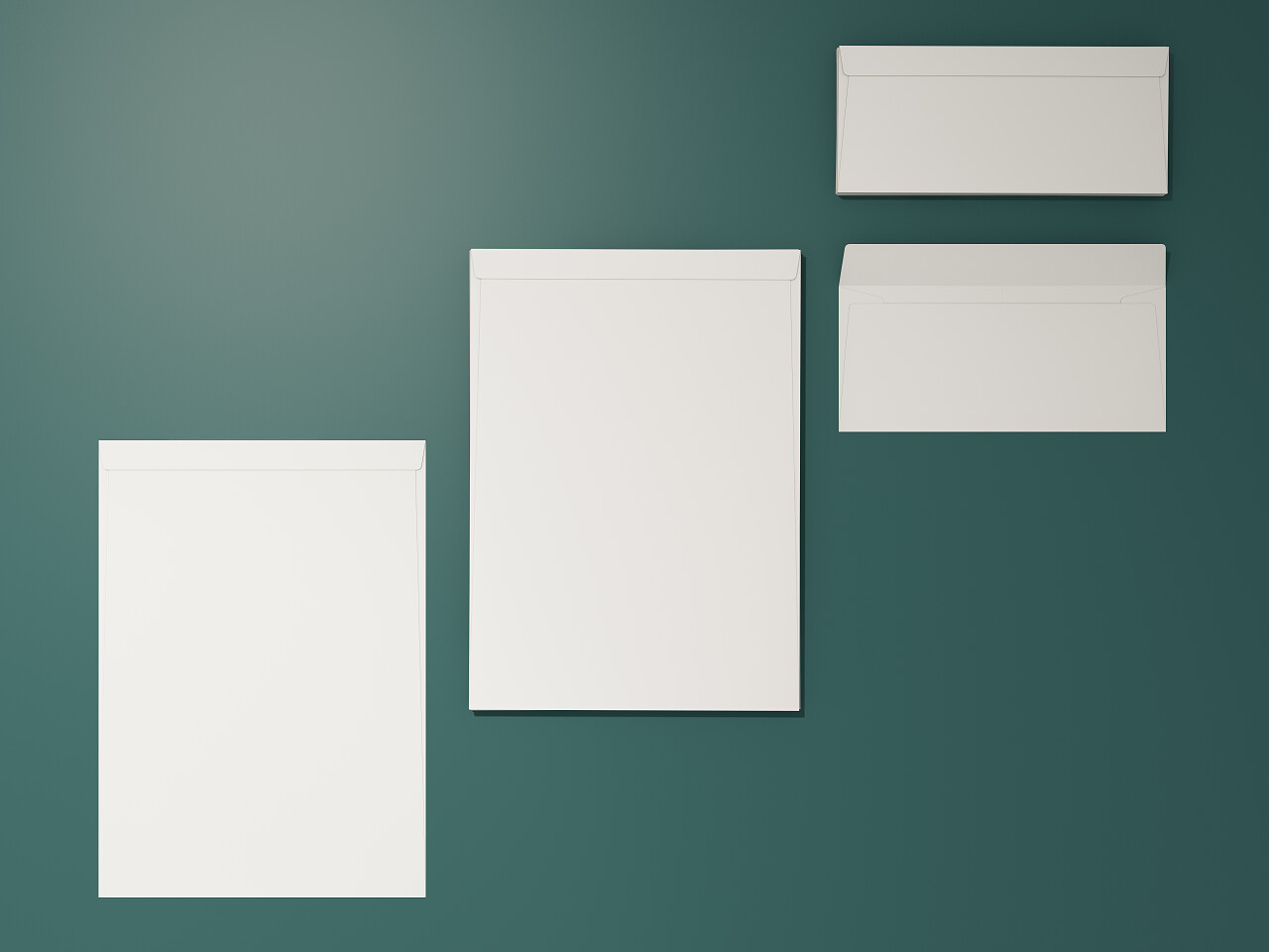 绿色背景上企业模板设计文具