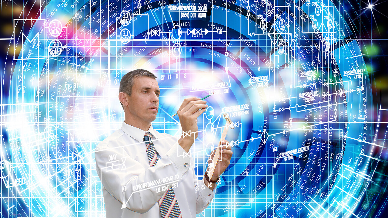 黑色背景上全球化计算机技术