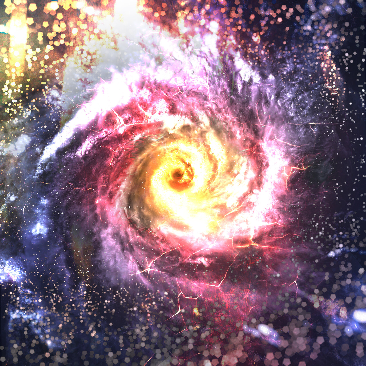 黑色背景下绚丽夺目的星云背景图