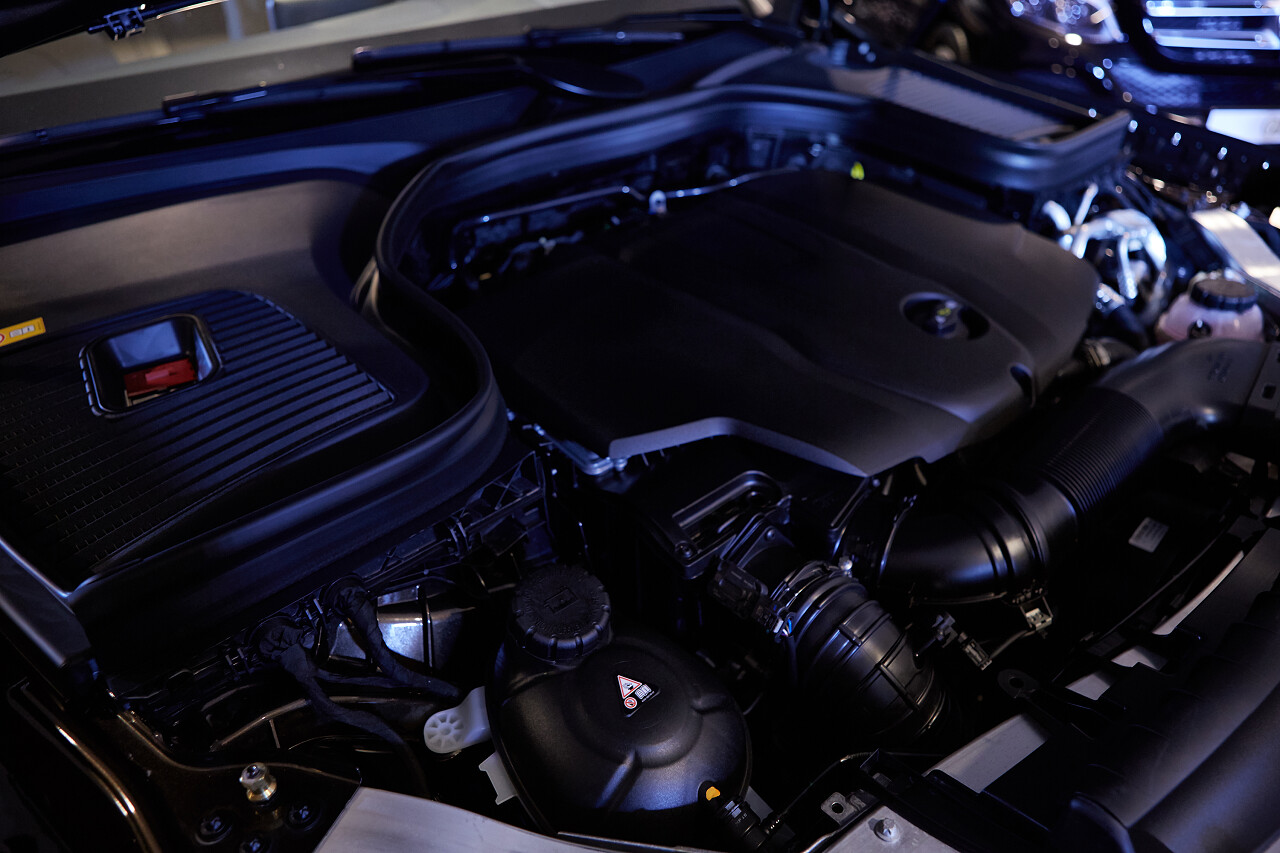 汽车的发动机特写