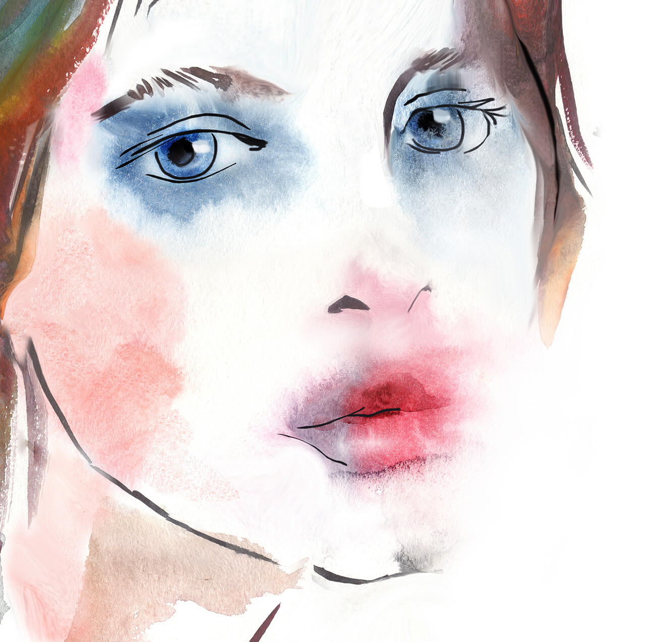 手工绘制的年轻女孩