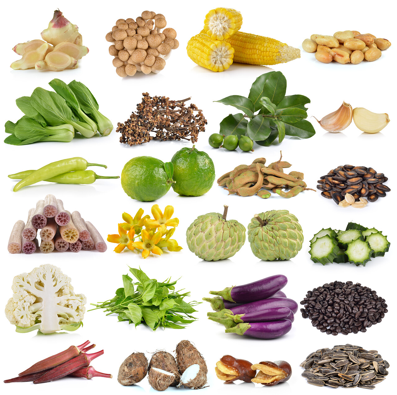 蔬菜和水果在白色背景上