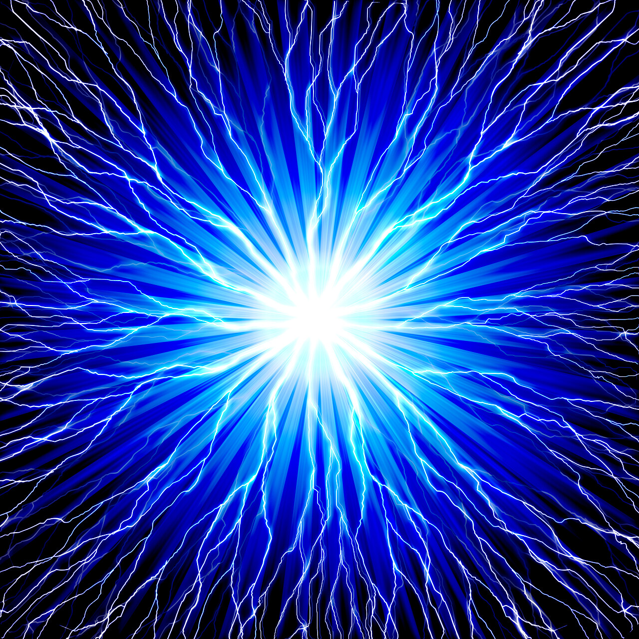 抽象闪电在暗背景上的灯光效果