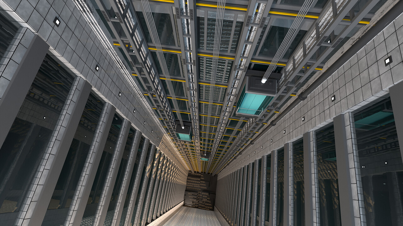 3d 渲染下的电梯井