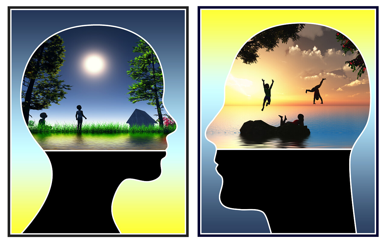 夫妻俩回忆小时候是如何无忧无虑的作为一部分情绪疗法