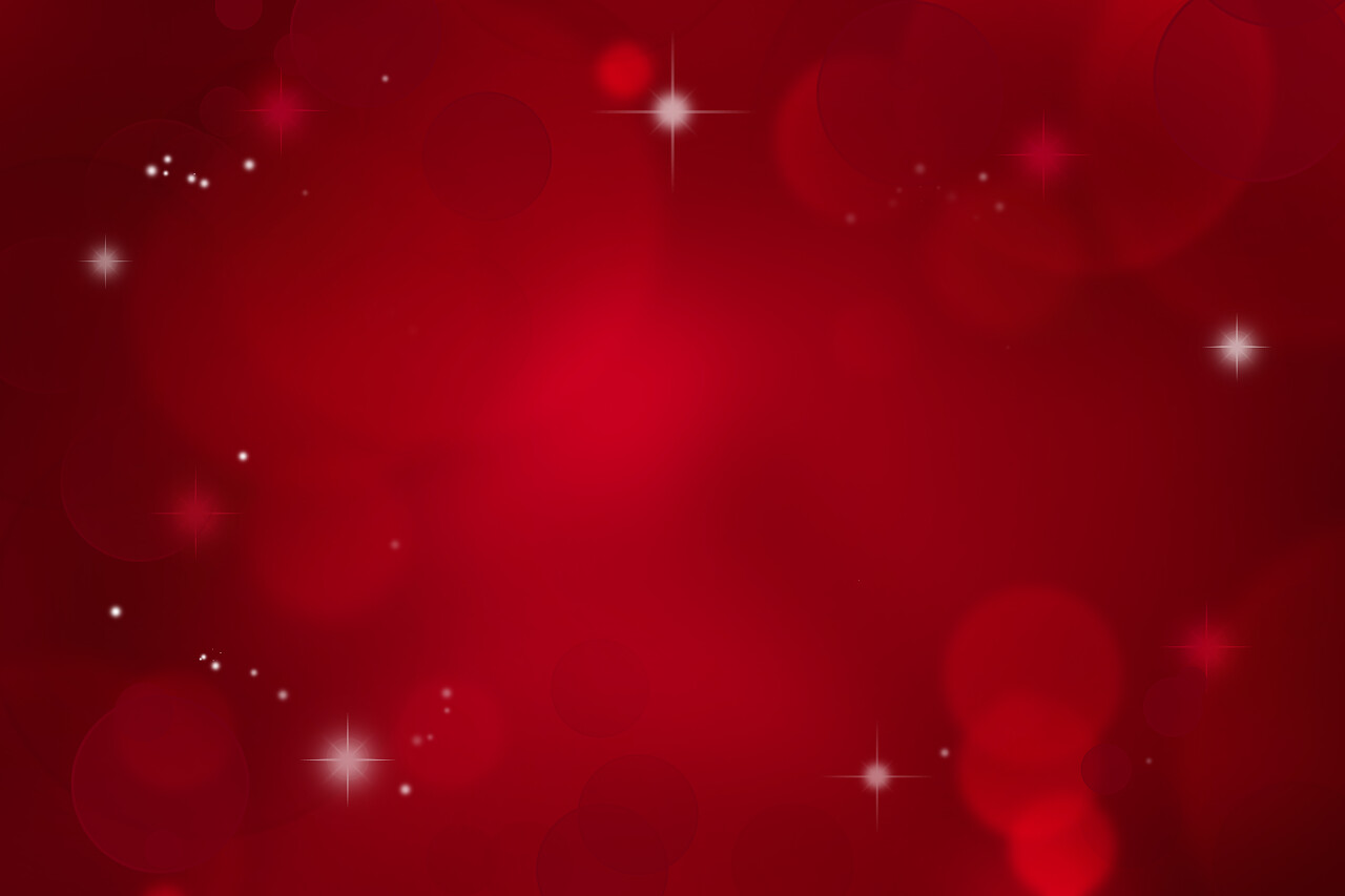 红色背景上的光点和星星