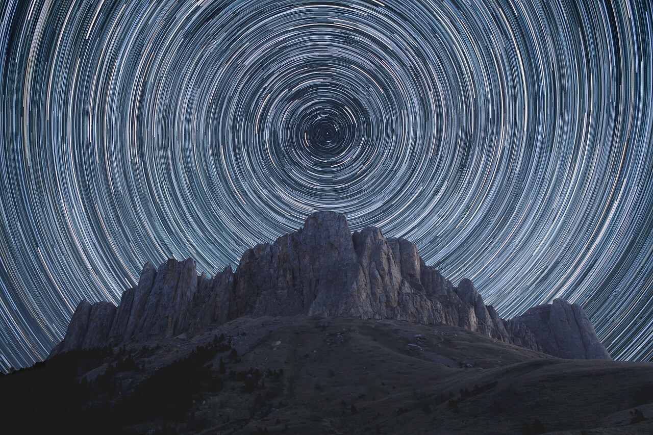 极地旋转中心美丽的北极星