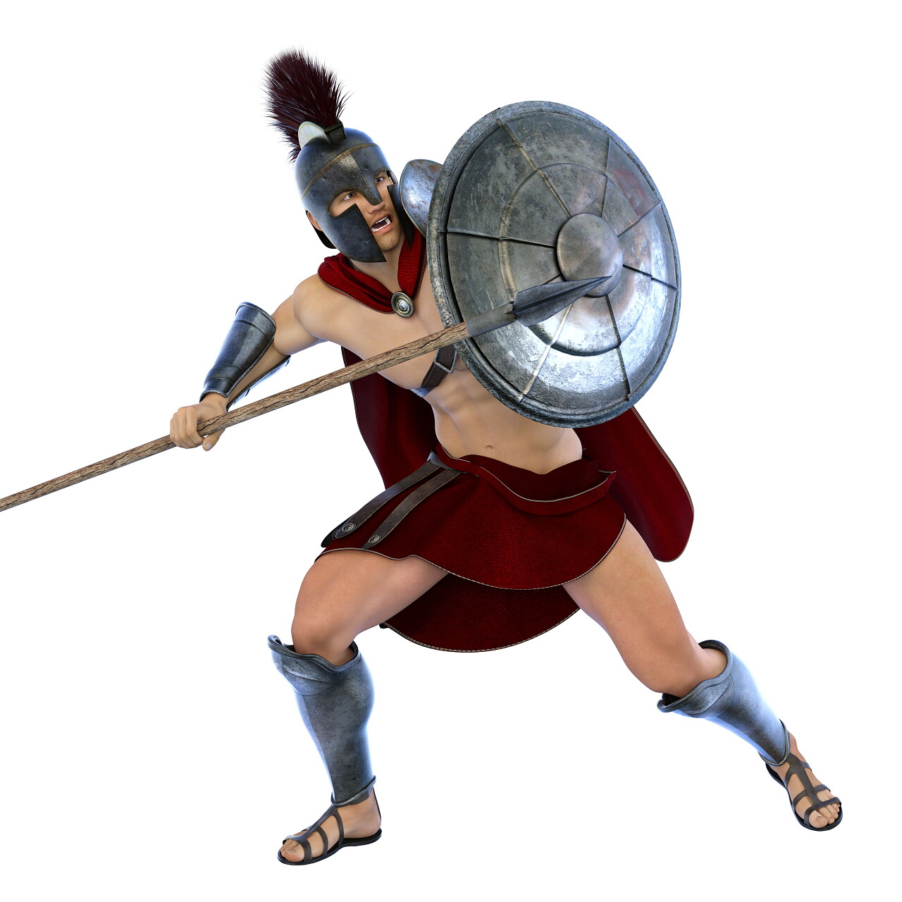 白色背景下的角斗士形象