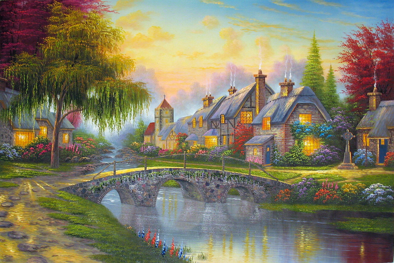 风格新颖的布面油画